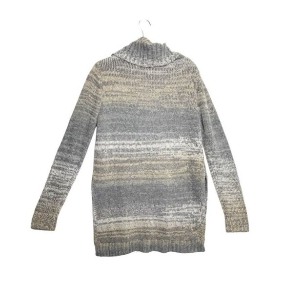 Lovestitch Jia Turtle Neck Hi-Low Sweater in Gray/Cream - Sz M - NWT - Picture 4 of 9